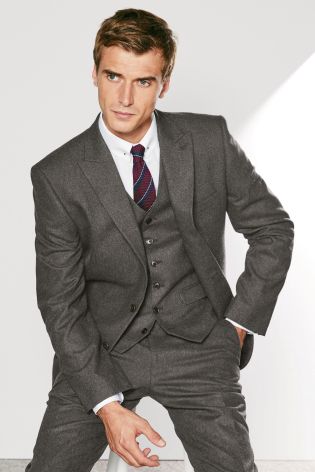 Brown Donegal Tailored Fit Suit: Jacket